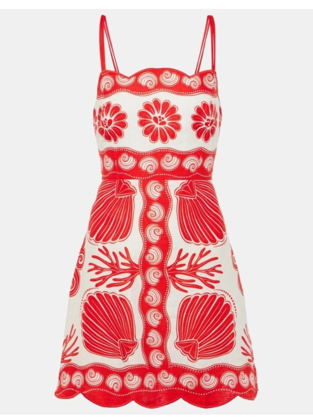 Farm Rio Ainika Shell Linen Mini Dress Size XL